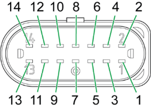 Micro timer II series, plug connector (14-pin, male), Coding 1 (short: main plug)