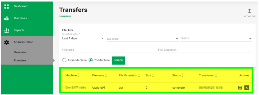 File Upload/ Receive Dialog
