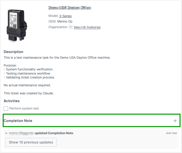 Add Completion Note