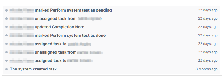 Maintenance Task History