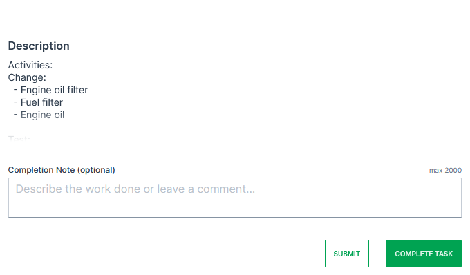 Completion Note empty/delete