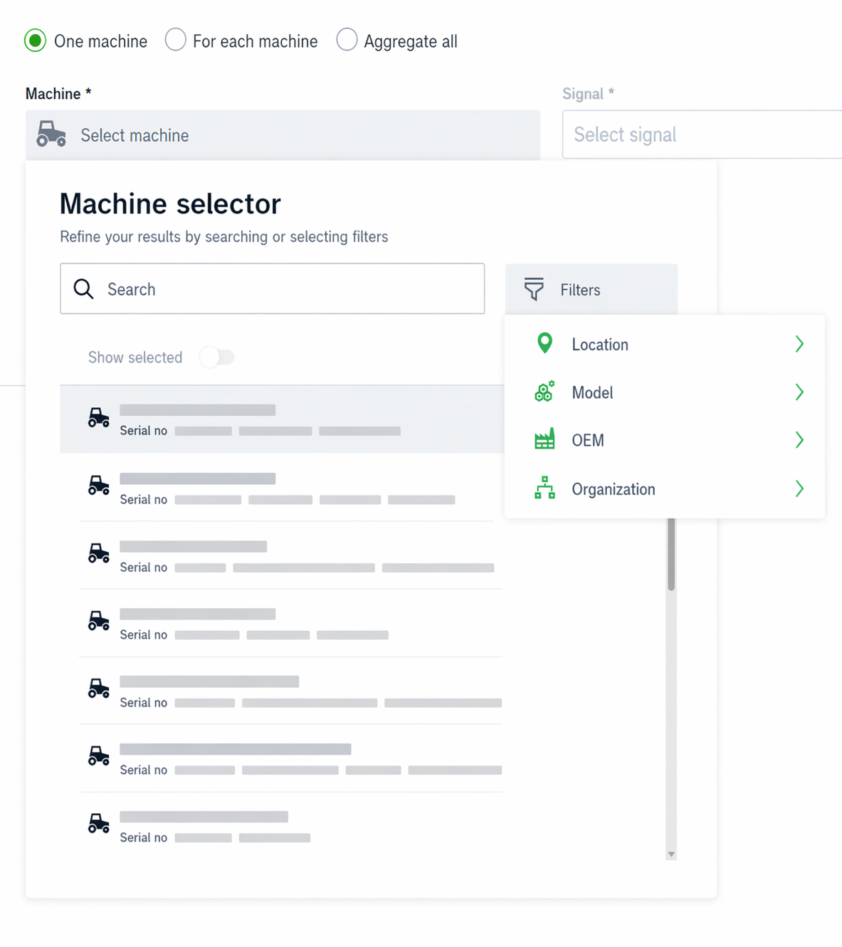 Machine Selector