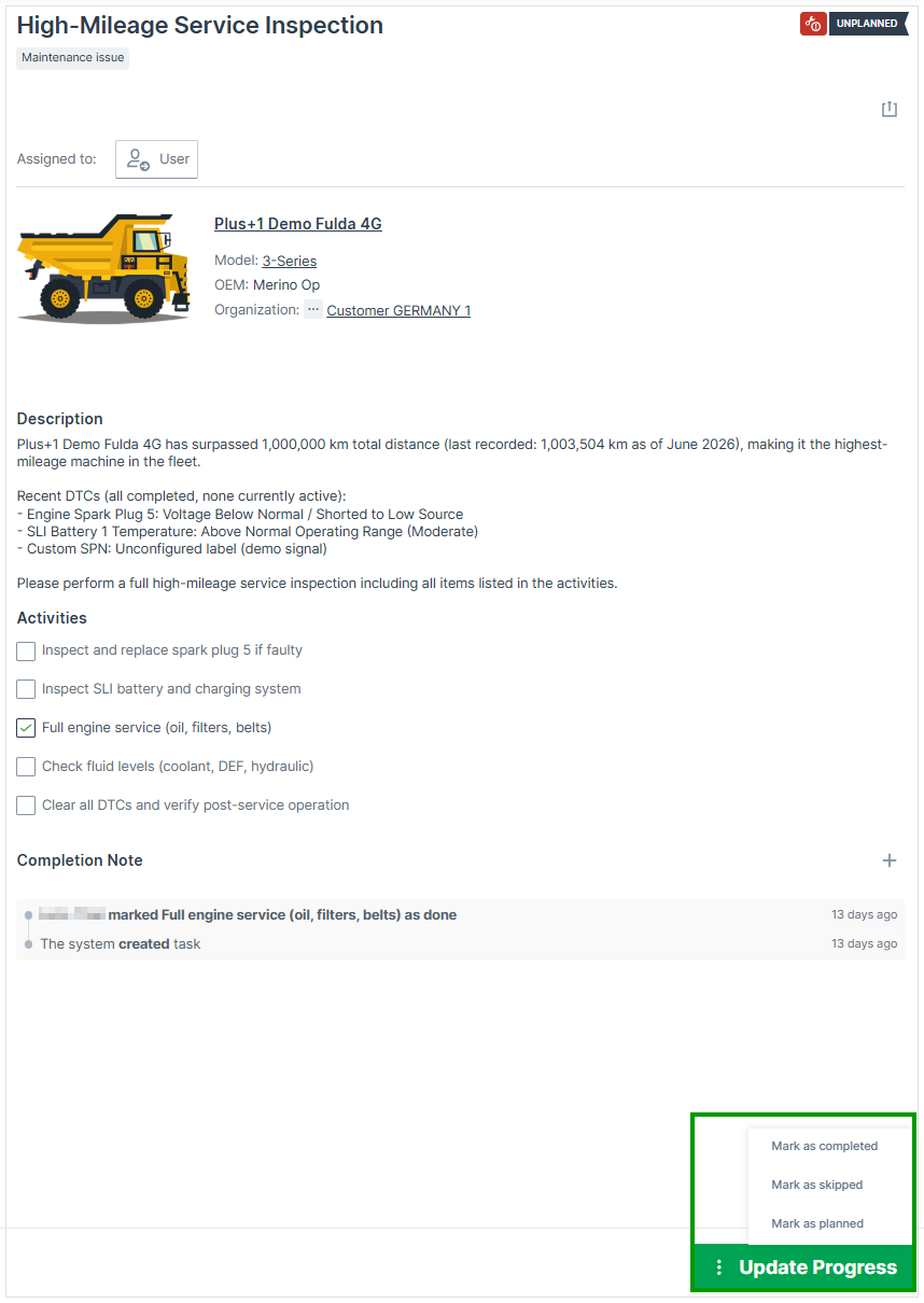 Update Maintenance Task