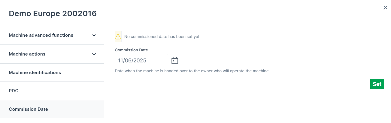 Edit Commission Date