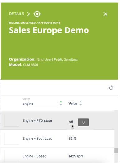 Signal Overview Panel signal label