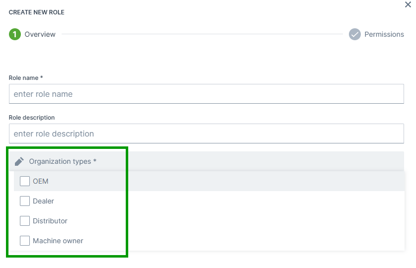 Organization Types Dropdown
