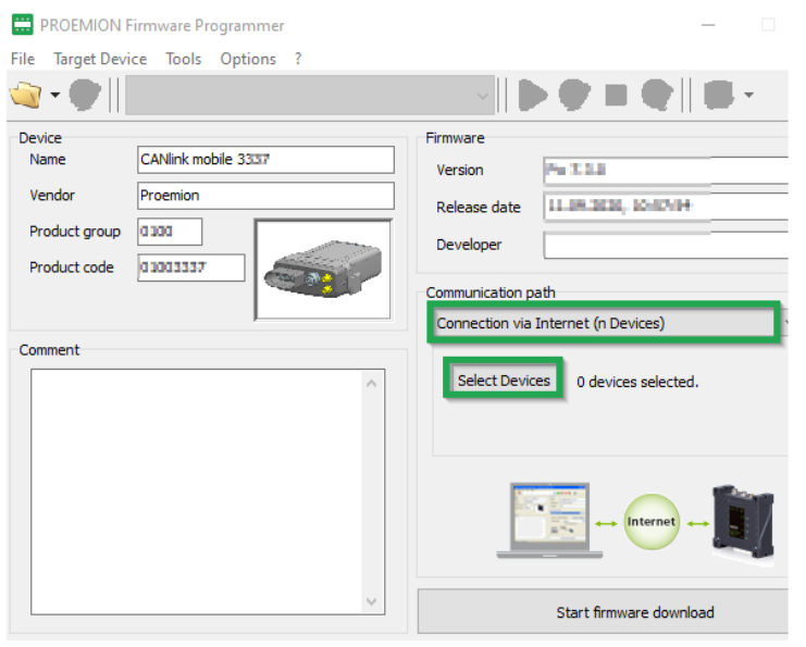 configUpdate Frmprog Sel