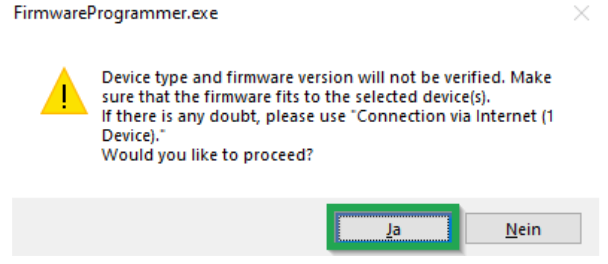 configUpdate Frmprog warn