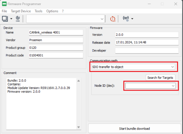 Start bundle download