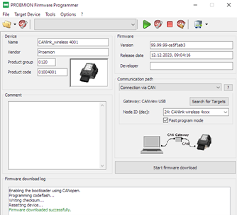 Proemion Firmware Programmer