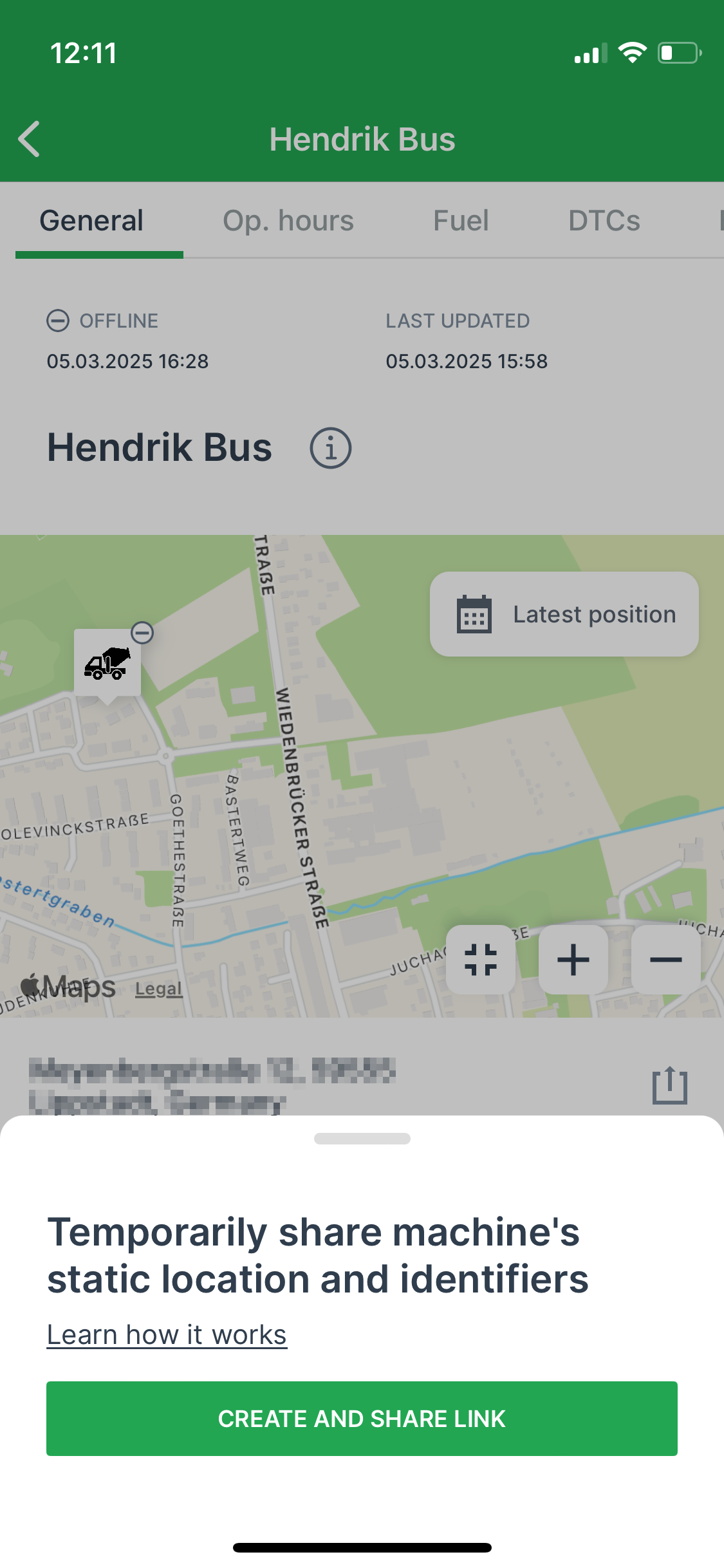 Share location dialog
