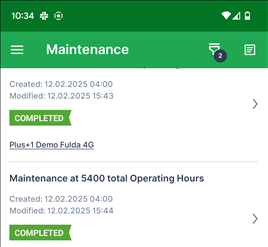 Completed task in overview