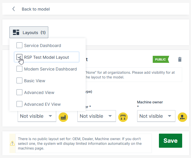 Select Layouts for Model