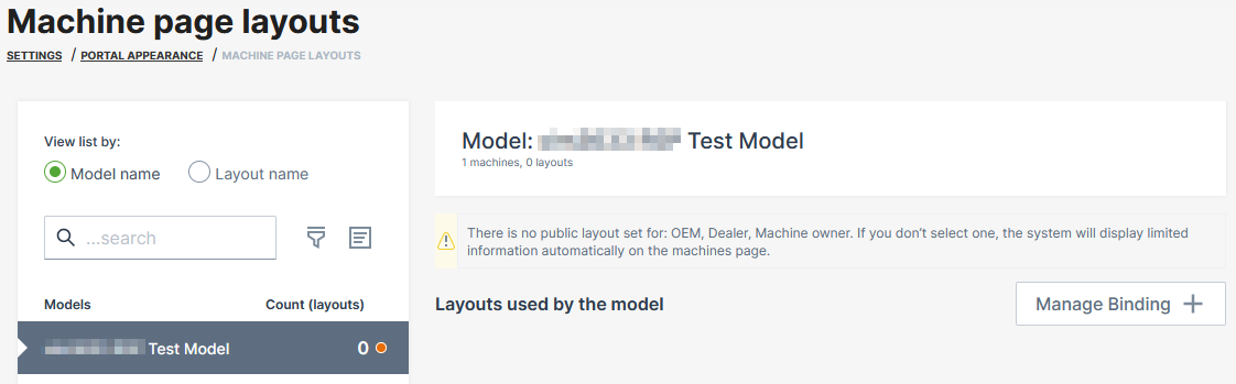 Select Model without Layout Binding