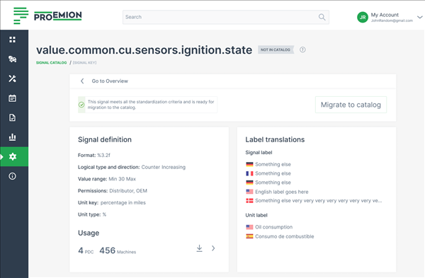 Signal definition - Not in Catalog