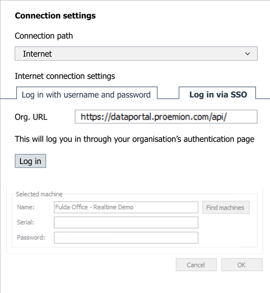 Connections settings