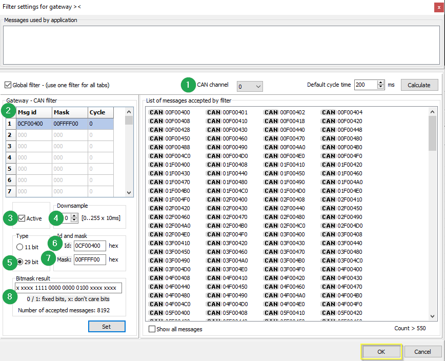 manual filter setting