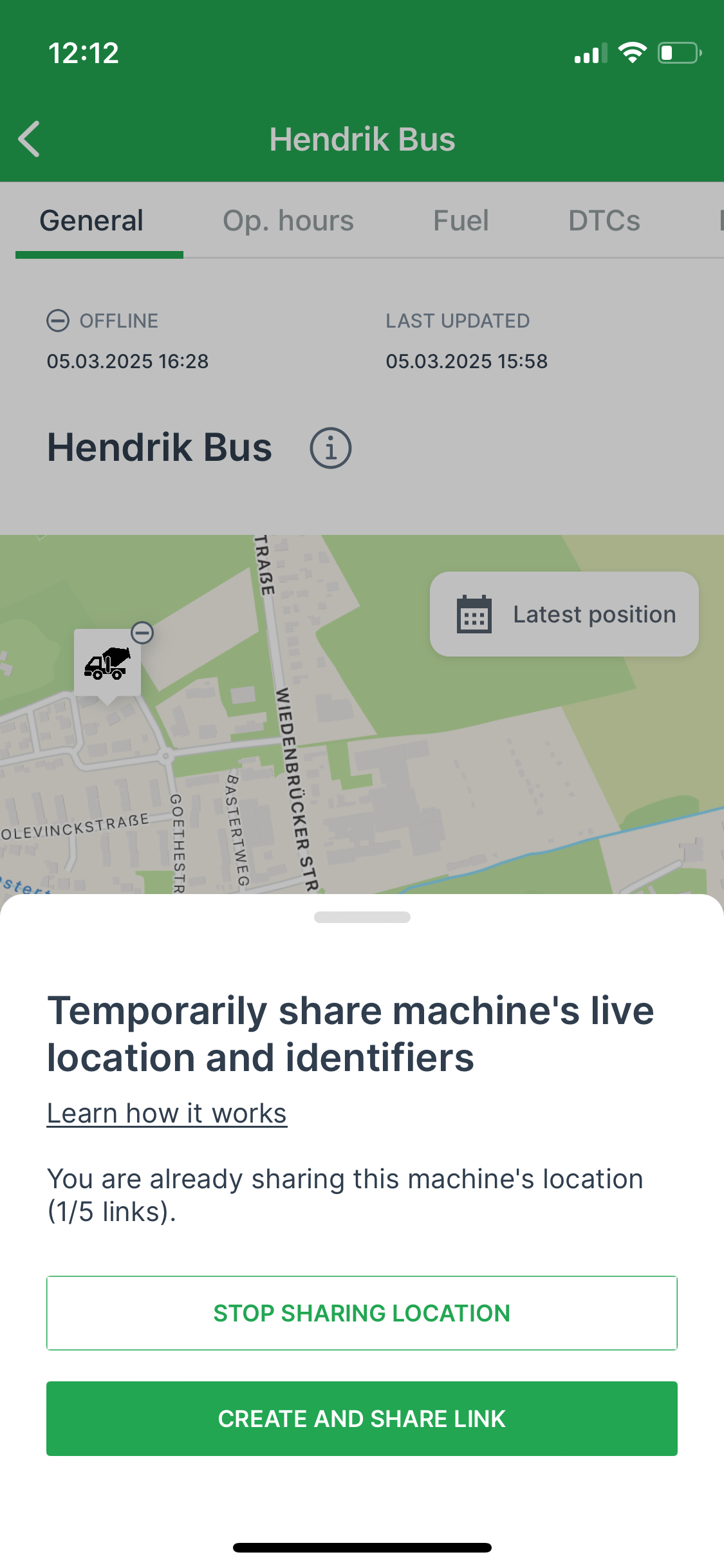 Share location dialog
