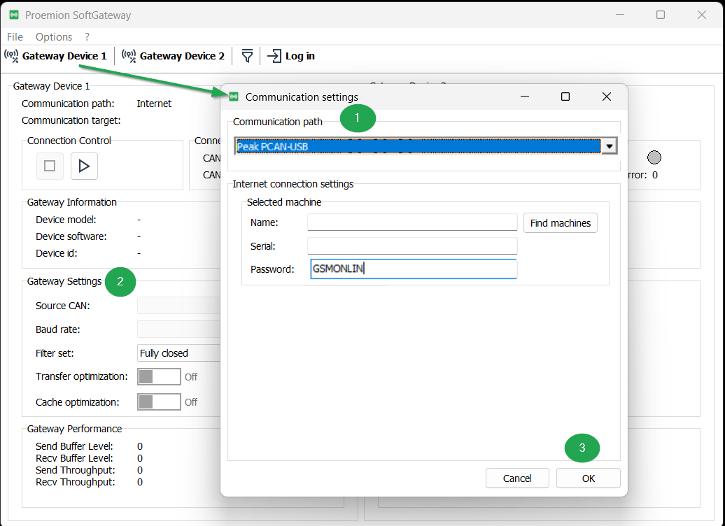 Gateway Device 1 configuration