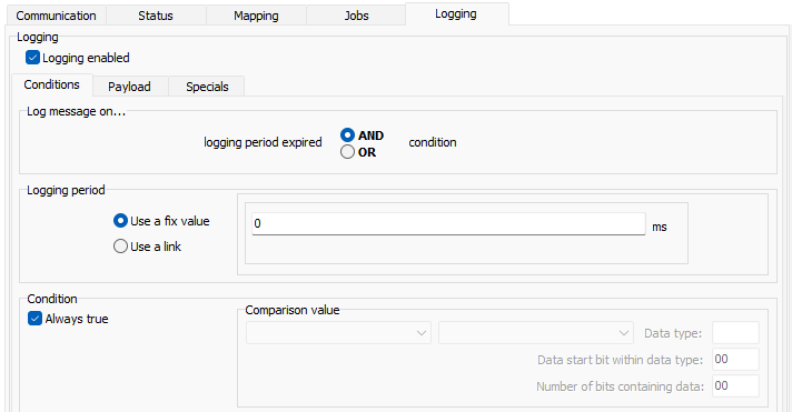 Configurator rx message Logging Conditions