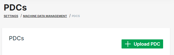 DataPortal PDCs Upload PDC